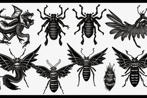 flying dragon bug tattoo idea