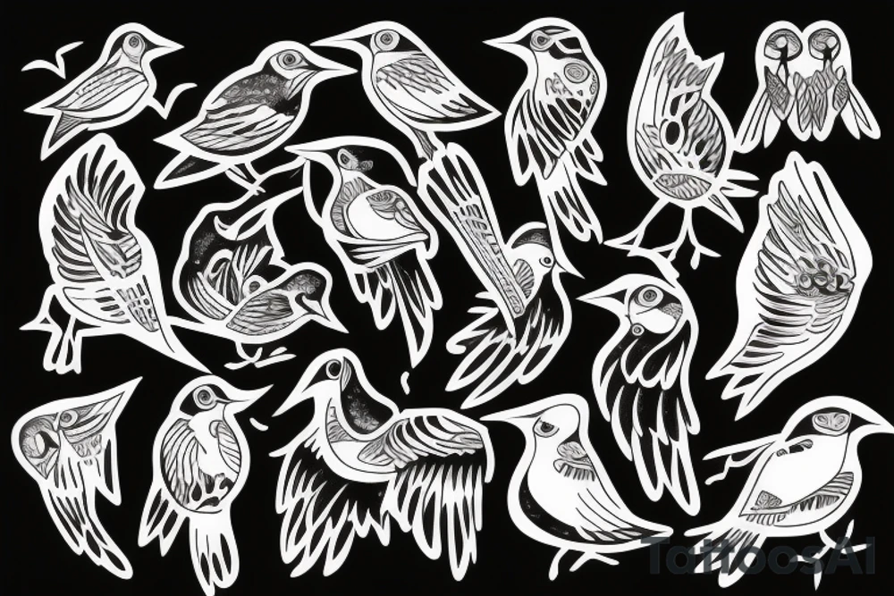 Birds flying tattoo idea