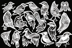 Birds flying tattoo idea