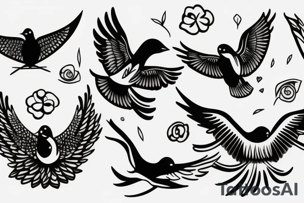 Birds flying tattoo idea