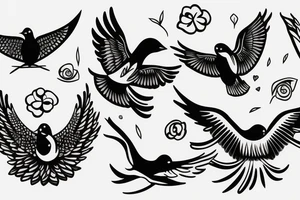 Birds flying tattoo idea