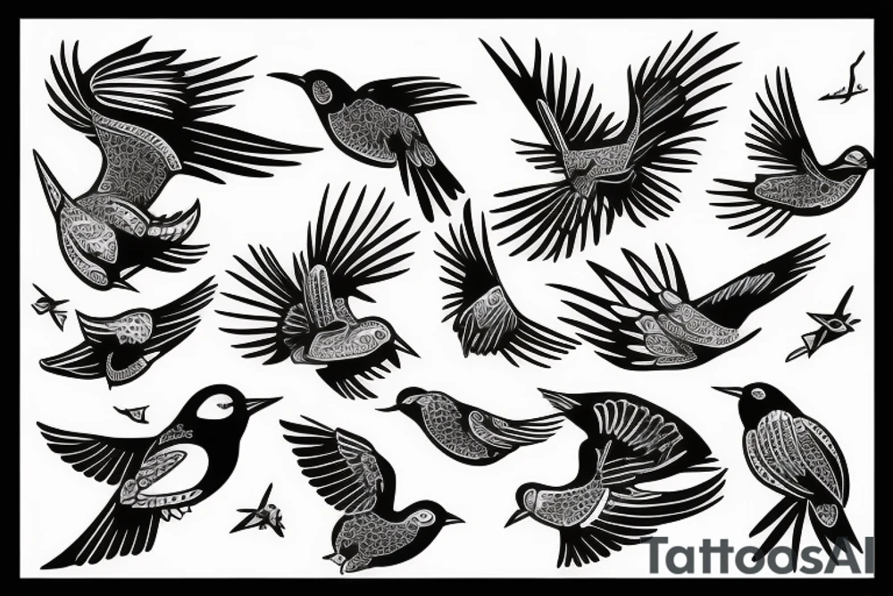 Birds flying tattoo idea