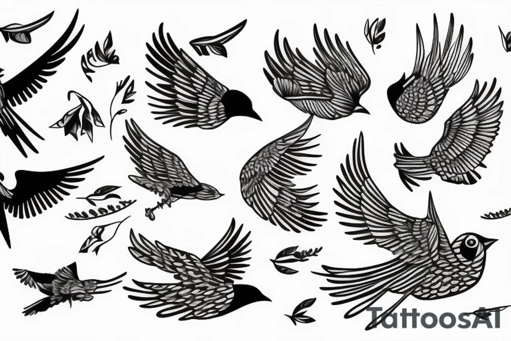 Birds flying tattoo idea