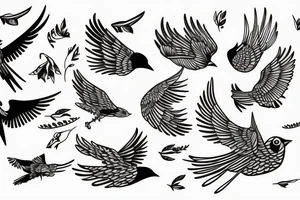 Birds flying tattoo idea