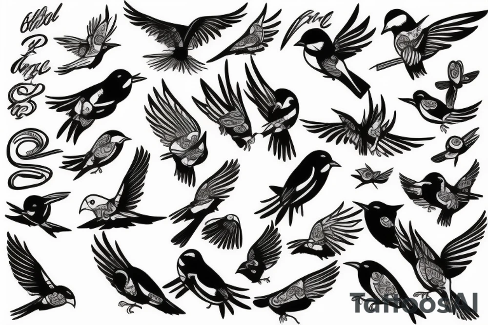Birds flying tattoo idea