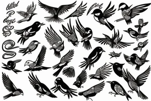 Birds flying tattoo idea