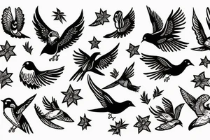 Birds flying tattoo idea
