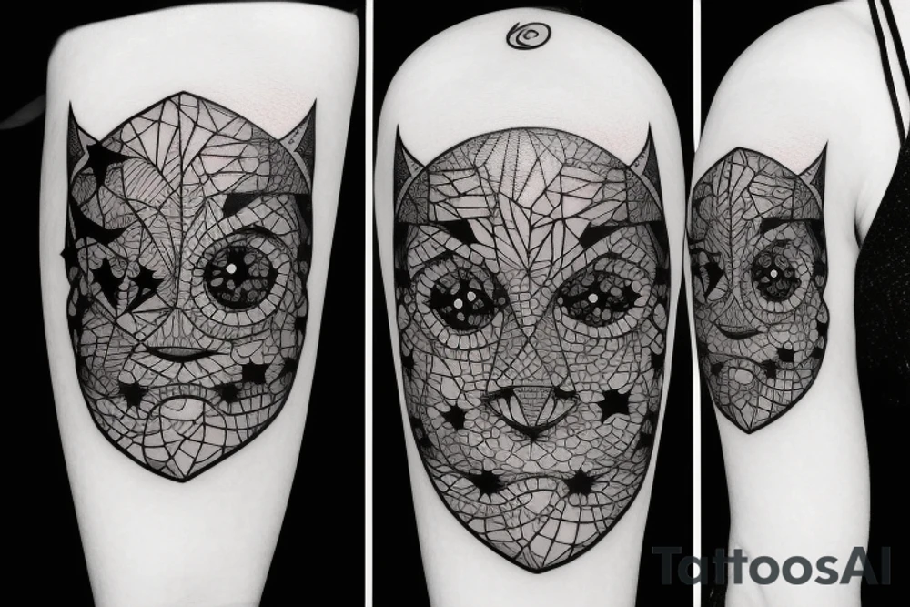 Face with stars tattoo idea