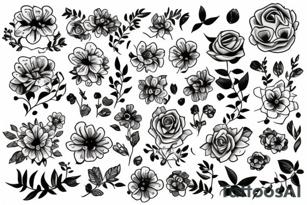 Cute flowers tattoo idea