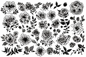 Cute flowers tattoo idea