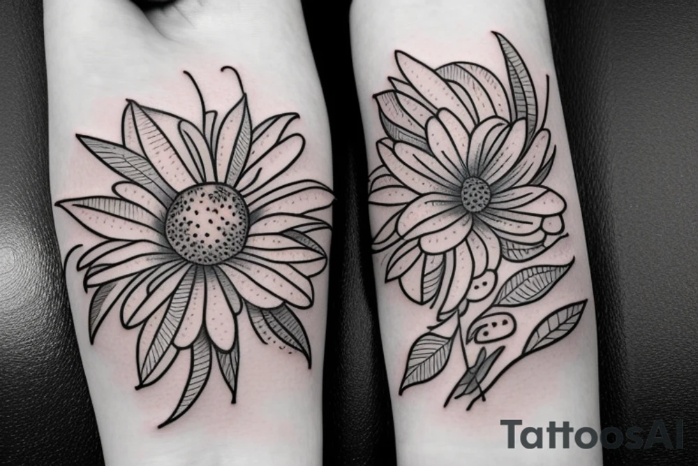 Cute flowers tattoo idea