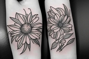 Cute flowers tattoo idea