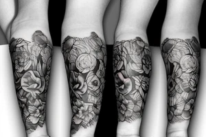 exotic flowers tattoo idea