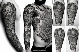 exotic flowers tattoo idea