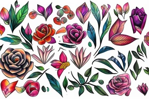 exotic flowers tattoo idea