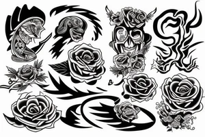 Flash in old school style tattoo idea