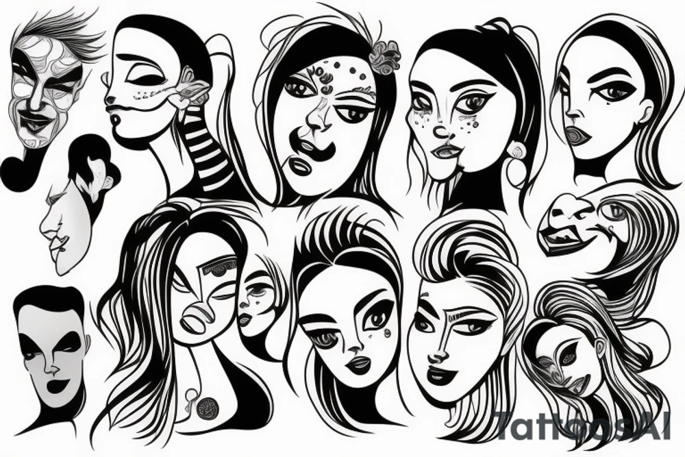 Cool face person tattoo idea