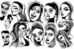 Cool face person tattoo idea