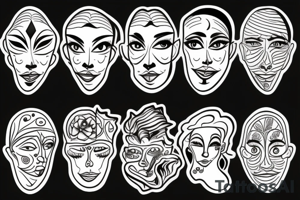 Cool face person tattoo idea