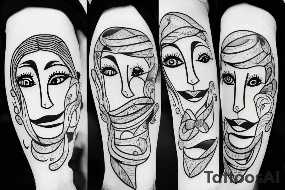 Cool face person tattoo idea