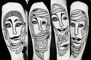 Cool face person tattoo idea