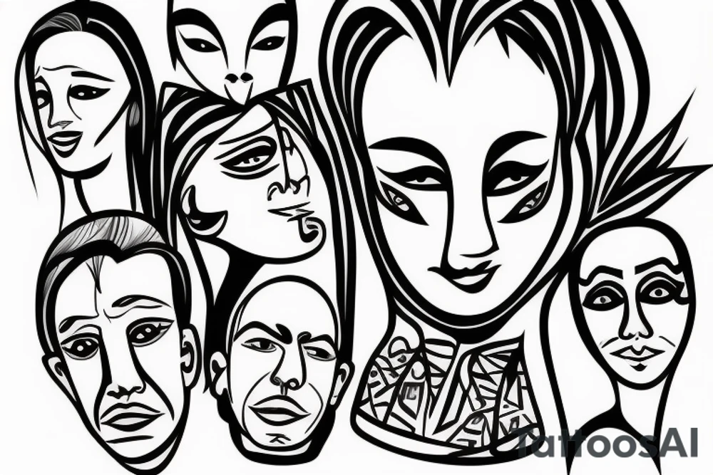 Cool face person tattoo idea
