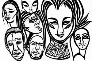 Cool face person tattoo idea