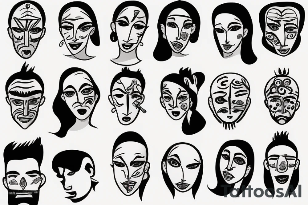 Cool face person tattoo idea