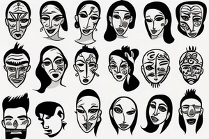 Cool face person tattoo idea