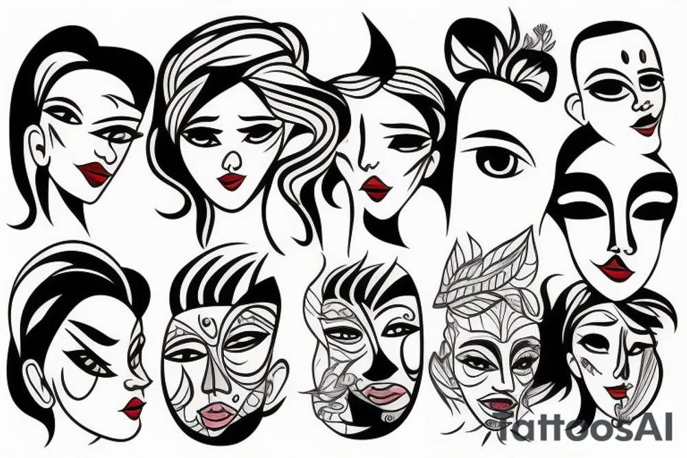 Cool face person tattoo idea