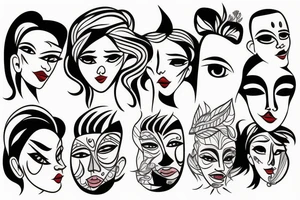Cool face person tattoo idea