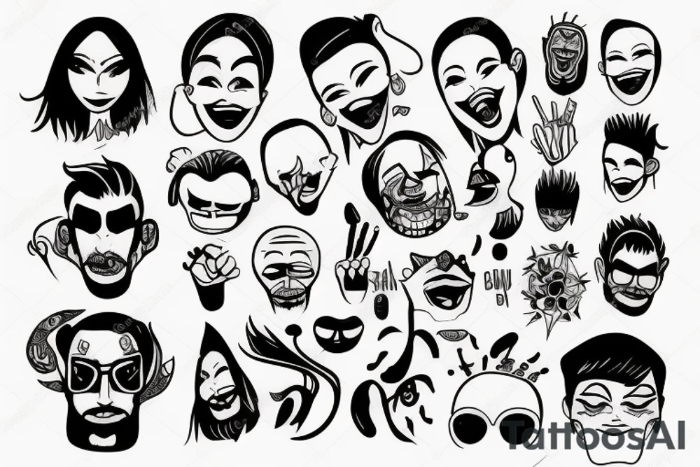 Cool face person tattoo idea