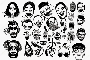 Cool face person tattoo idea