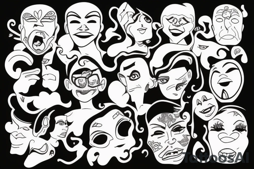 Cool face person tattoo idea