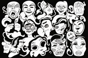 Cool face person tattoo idea