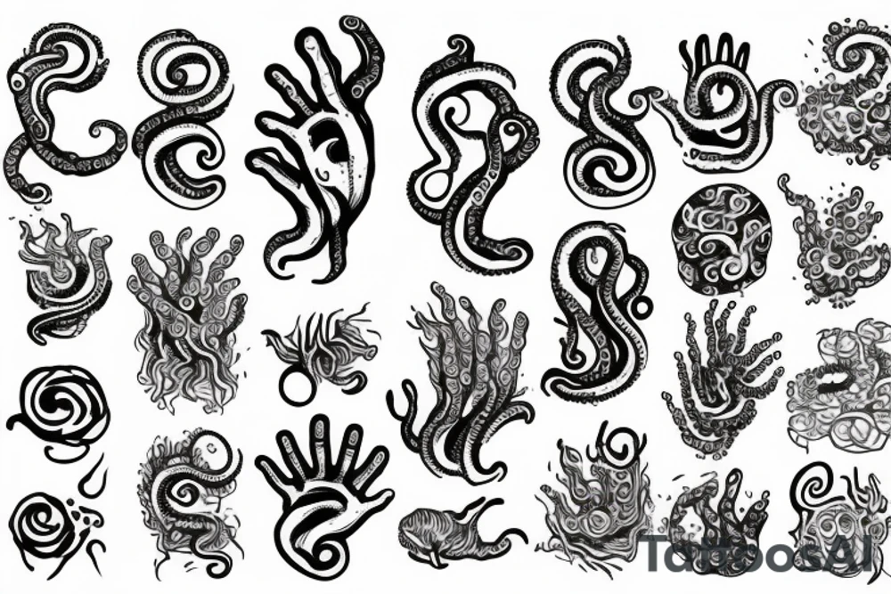 Tentacle hand tattoo idea
