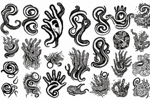 Tentacle hand tattoo idea