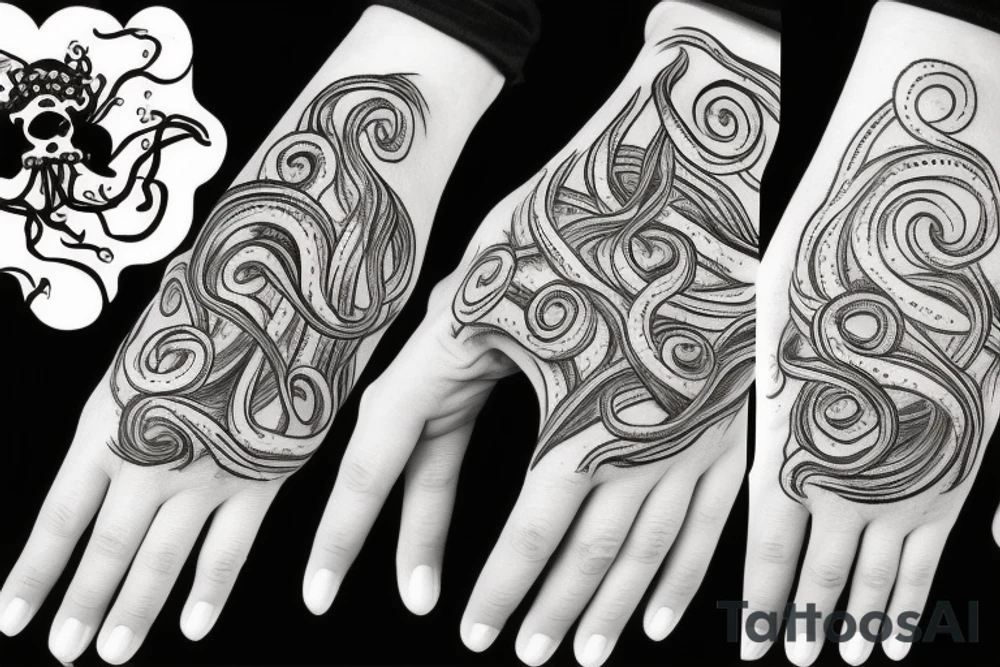 Tentacle hand tattoo idea