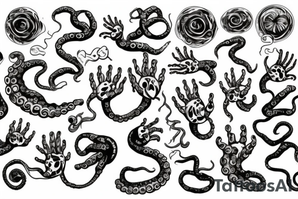 Tentacle hand tattoo idea