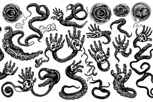 Tentacle hand tattoo idea