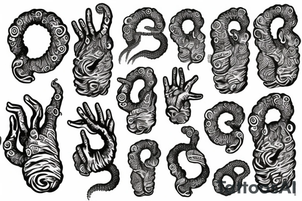 Tentacle hand tattoo idea
