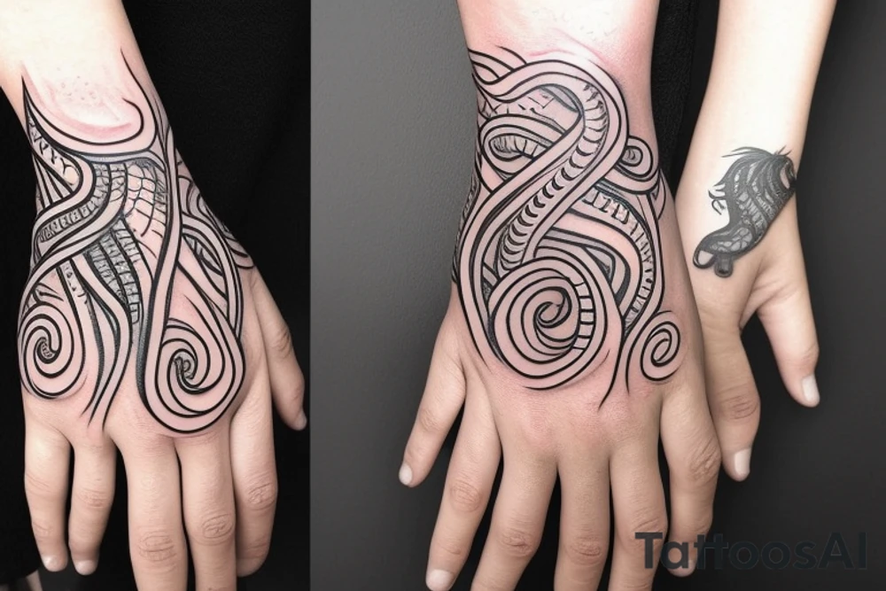 Tentacle hand tattoo idea