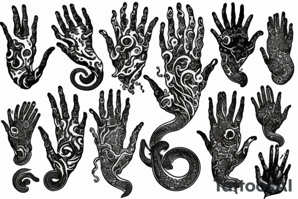 Tentacle hand tattoo idea