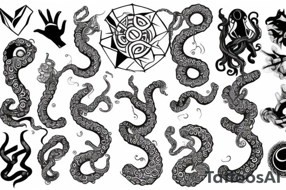 Tentacle hand tattoo idea