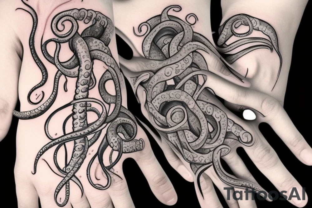 Tentacle hand tattoo idea