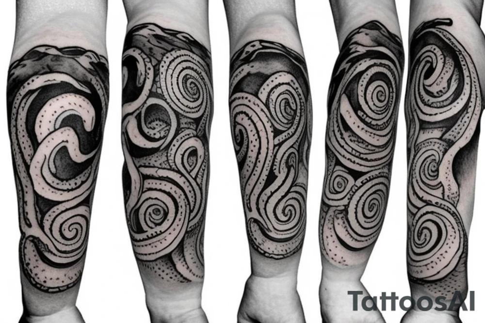 Tentacle on hand tattoo idea