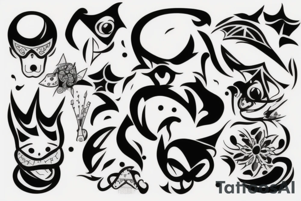 Line mistic tattoo idea