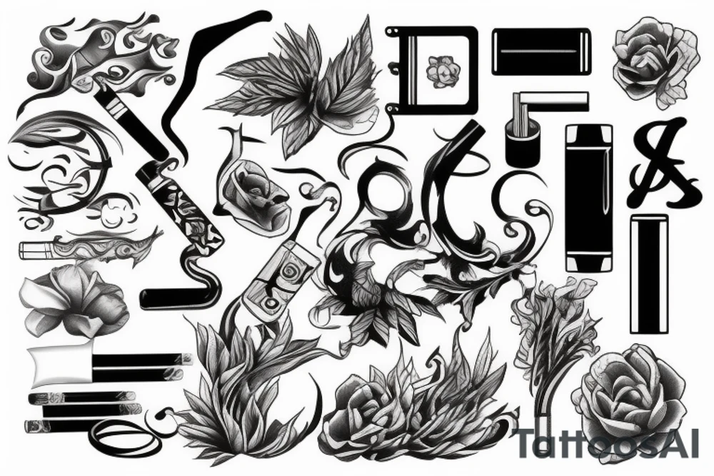 Lighter and cigarettes tattoo idea