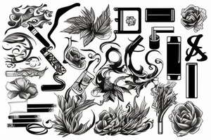Lighter and cigarettes tattoo idea