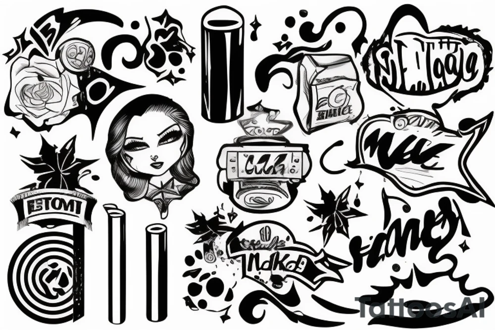 Lighter and cigarettes tattoo idea